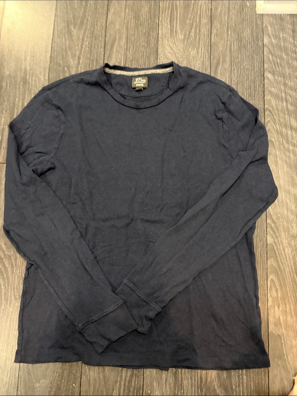 J. Crew Navy Blue Long-Sleeve Cashmere Blend Crewneck Tee Large